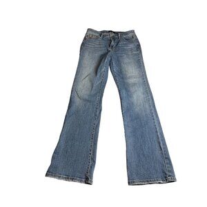 Judy Blue Womens 7/28 Bootcut Jeans Medium Wash Stretch Denim distressed Hemline